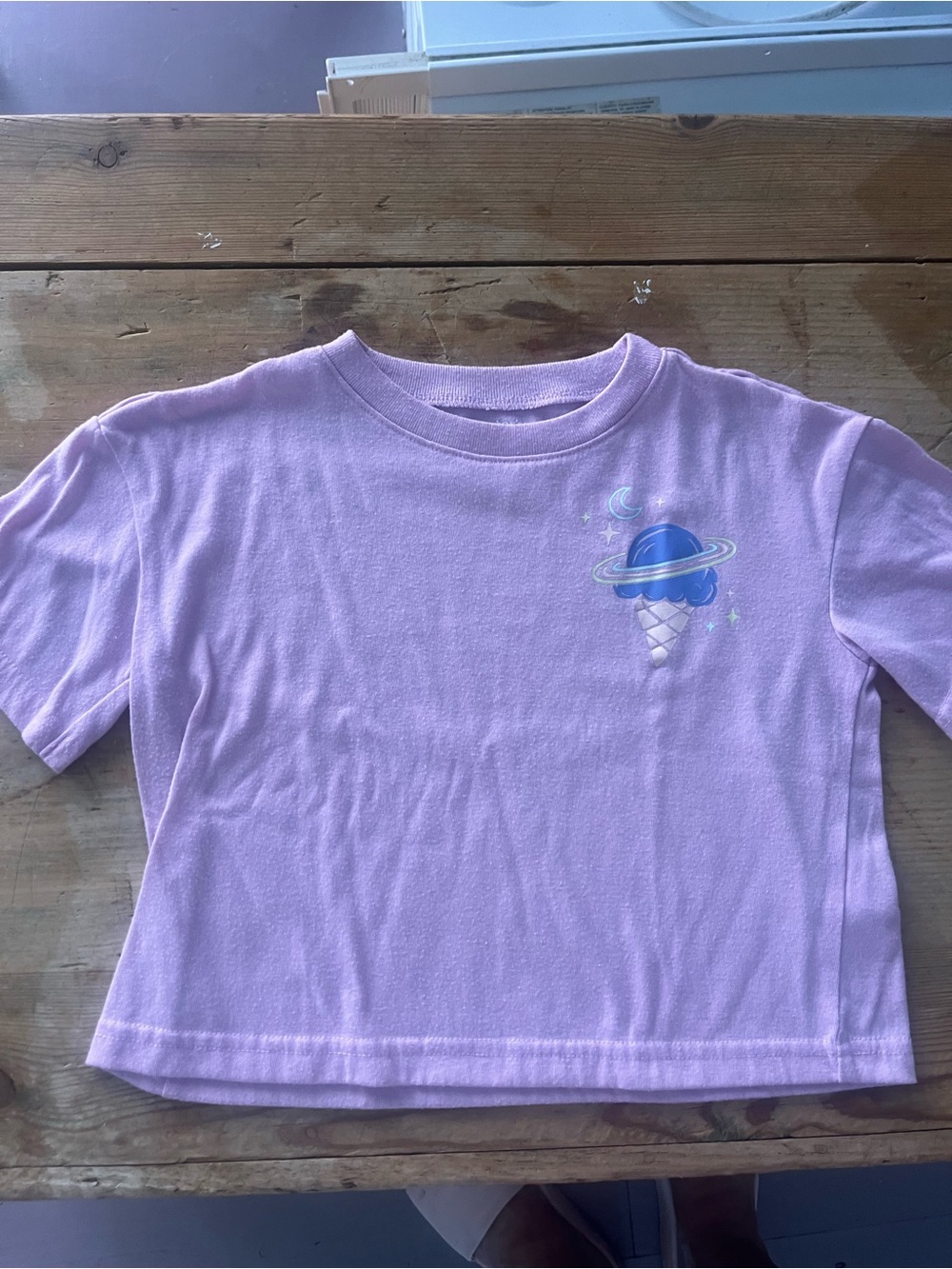 Carter's Lavender Tee with Blue Planet Ice Cream Graphic
